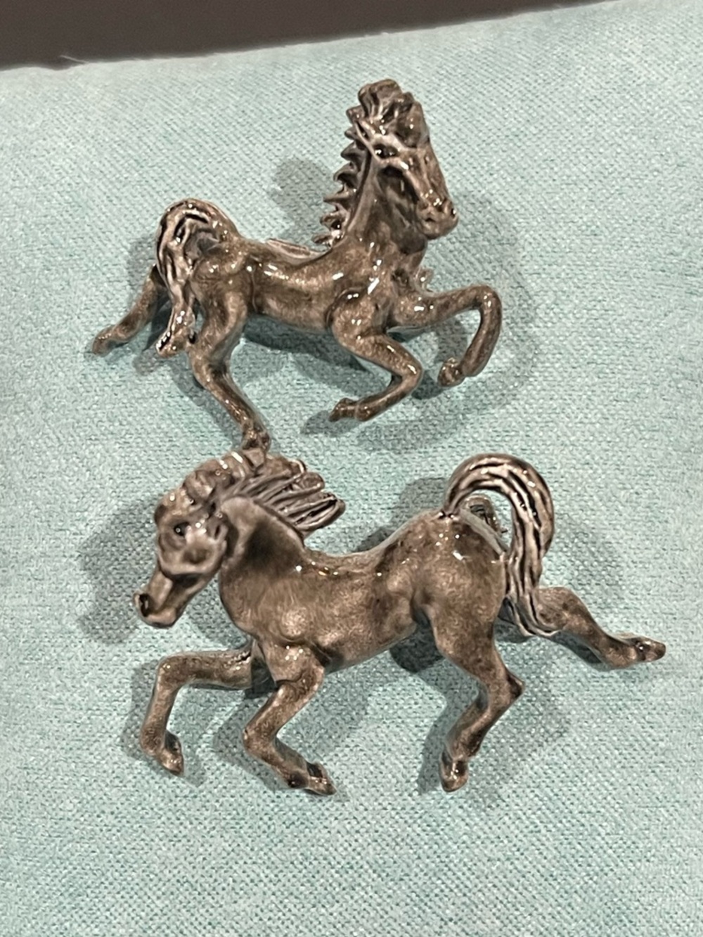 Silver-Tone Running Horse Pin/Brooch Pair